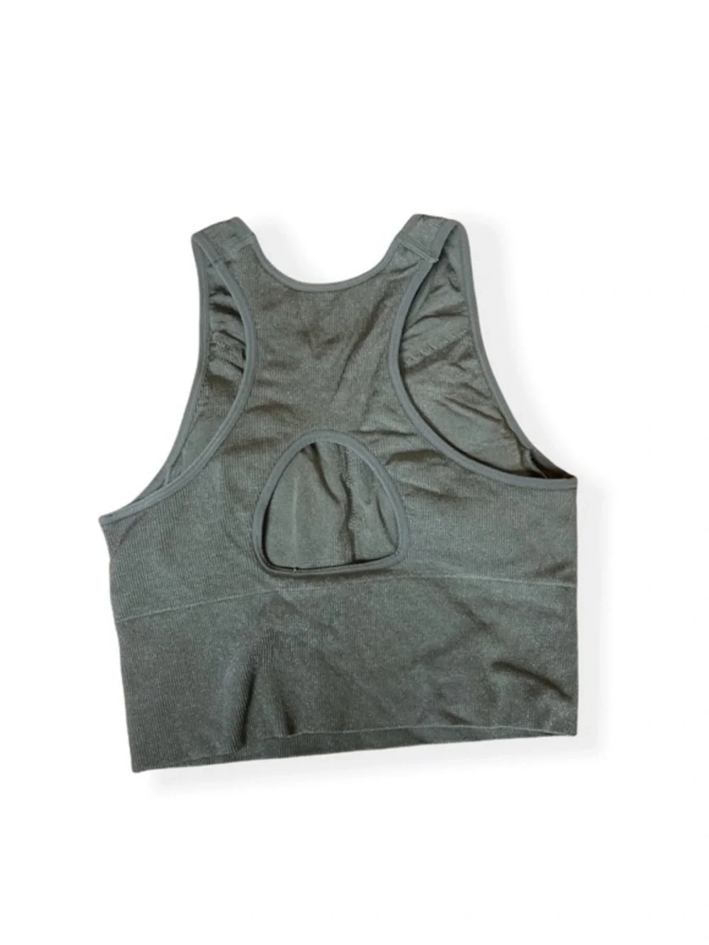H&M Olive Green Ribbed High-Waisted Seamless Activewear Set Matching Set